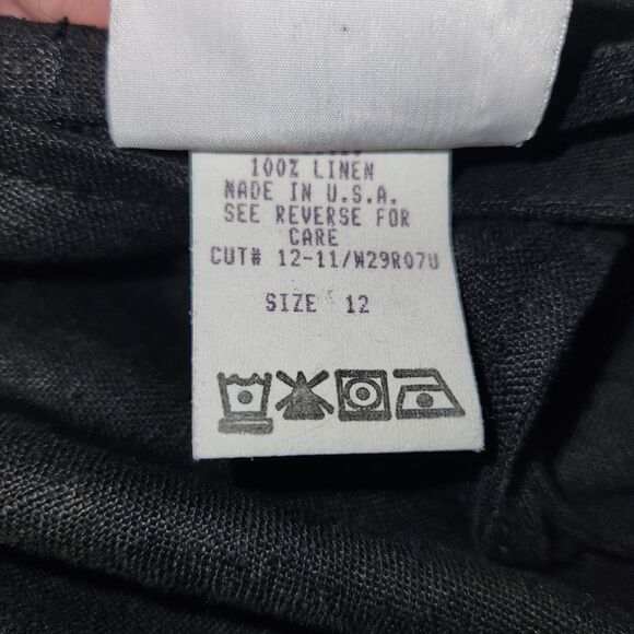 Vintage Women's Black Linen Sleeveless Lagenlook Sheath Dress Size 12 - Picture 8 of 11